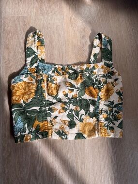 Floral Square-Neck Crop Top